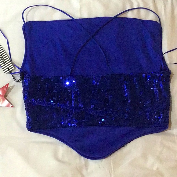 Haute Monde Royal Blue Crop Top - Picture 7 of 9